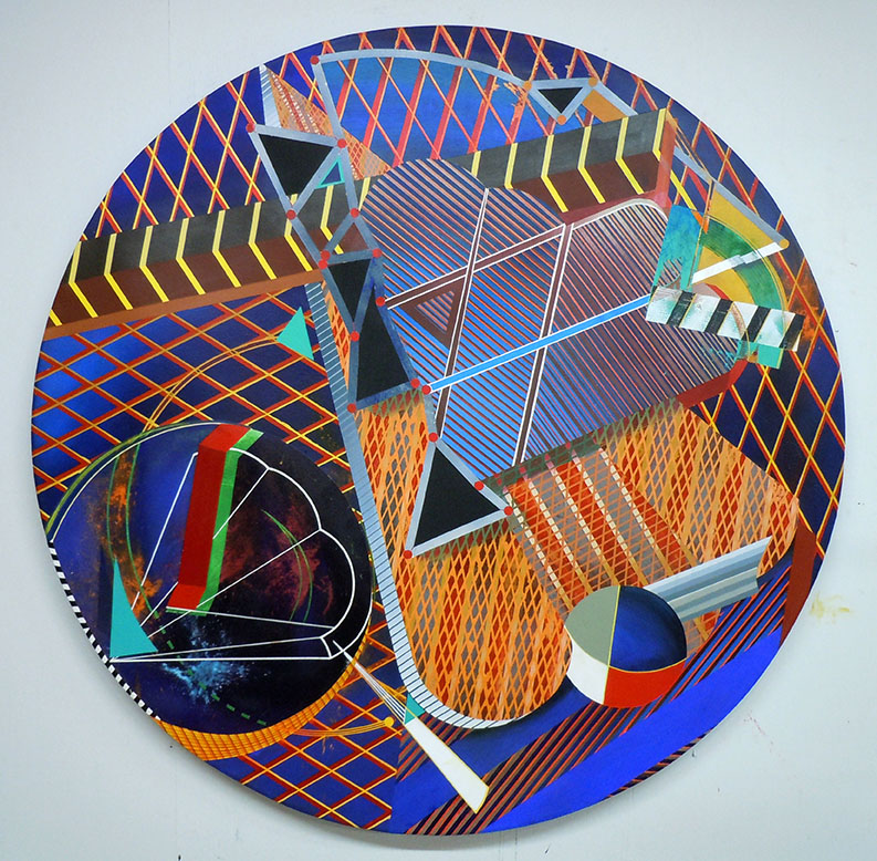 BAV-011-T-TheMidway, Acrylic on Shaped Canvas, 48" Diameter