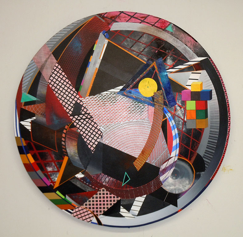 BAV-013-T-Ms Sexton, Acrylic on Shaped Canvas, 48" Diameter