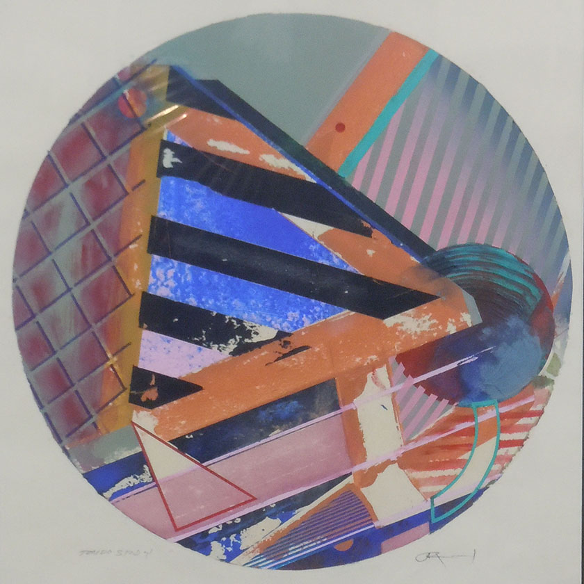 Tondo Study #3, Acrylic on Paper, 14" Diameter Image Size